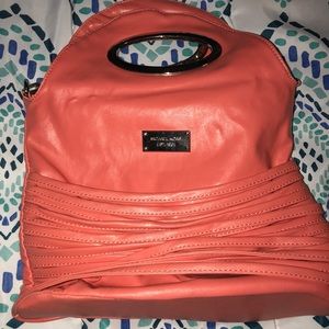 Salmon colored cross bag/satchel